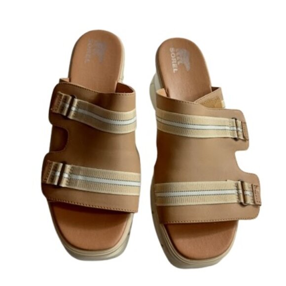Sorel Womens Joanie II Platform Slide Sandals Beige White US 11 - Picture 2 of 6